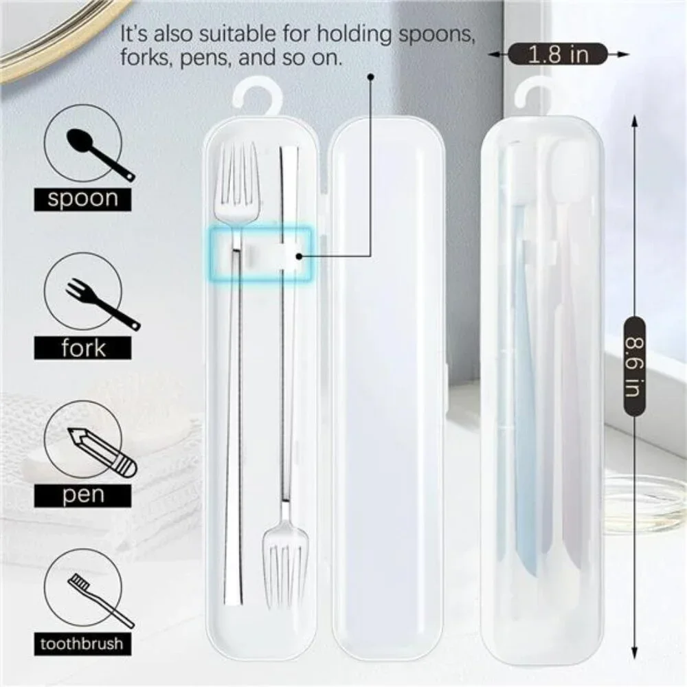 Toothbrush travel case holder set portable container for manual toothbrushes